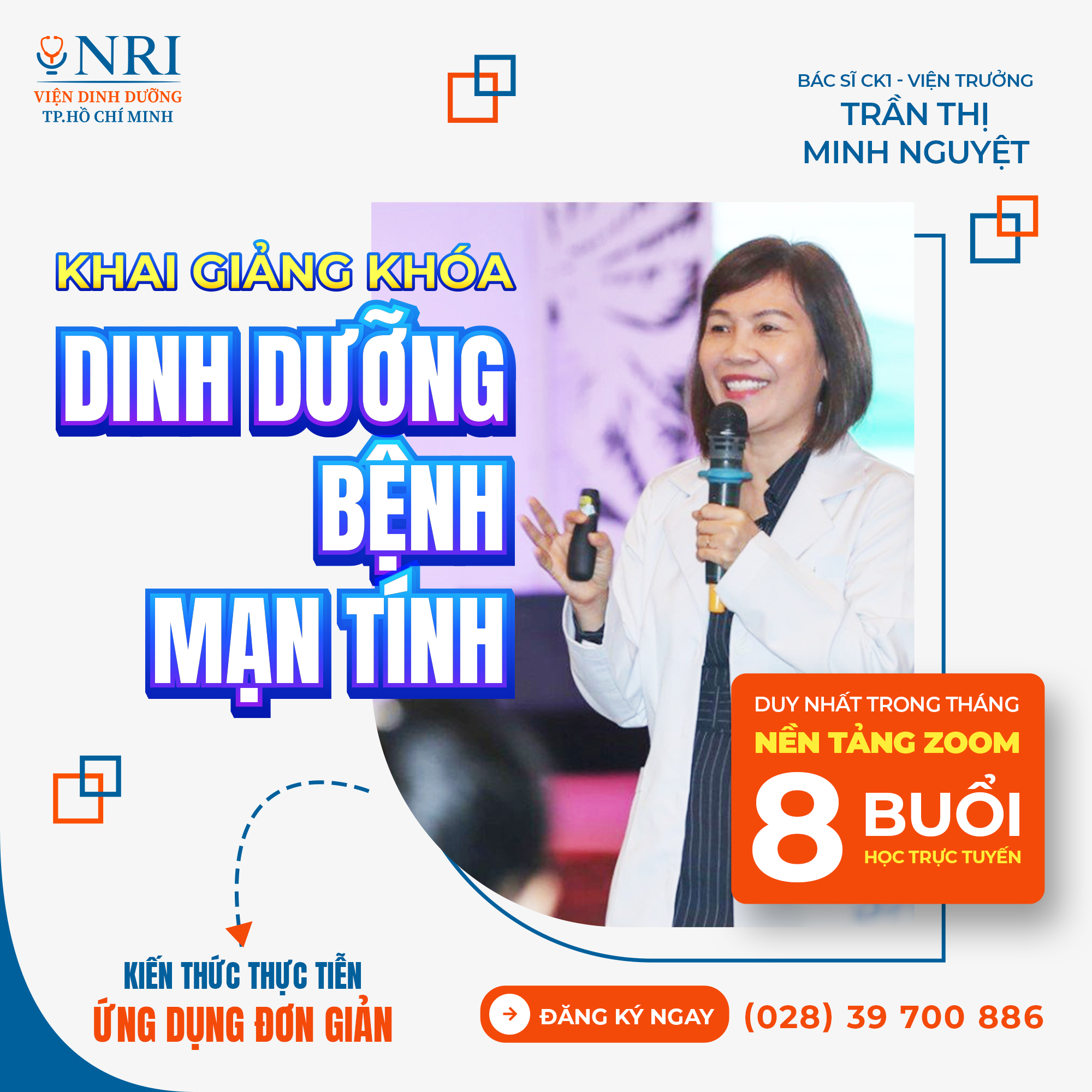 CHIÊU SINH KHÓA HỌC DINH DƯỠNG TRONG MỘT SỐ BỆNH MẠN TÍNH - VIỆN NGHIÊN CỨU DINH DƯỠNG TP.HỒ CHÍ MINH